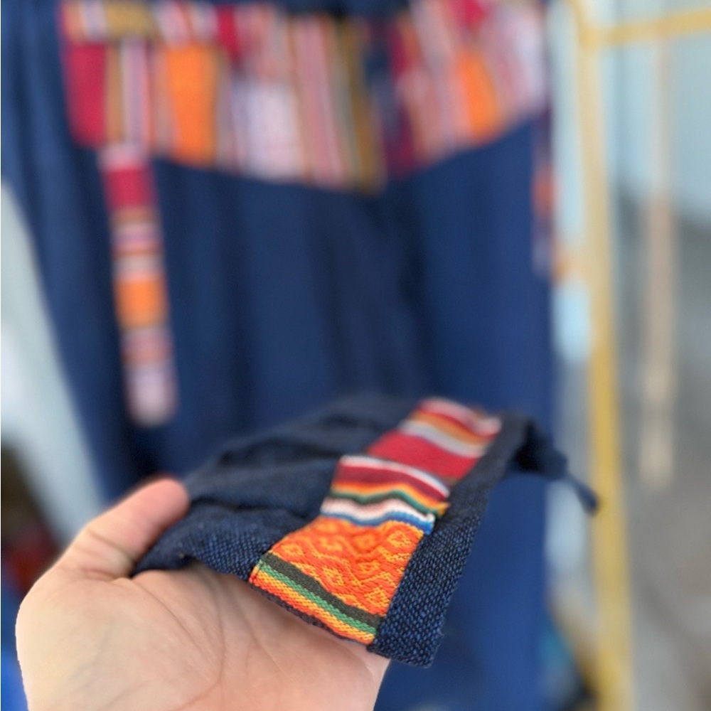 Tibetan Himalayan or Boho Patterned Harem Cargo Pants 100% cotton with Pockets - Picture 6 of 7